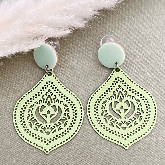 Colorful Ornate Earrings - Pop-of-color Statement Earrings - Summer Earrings - Picture 8 of 16